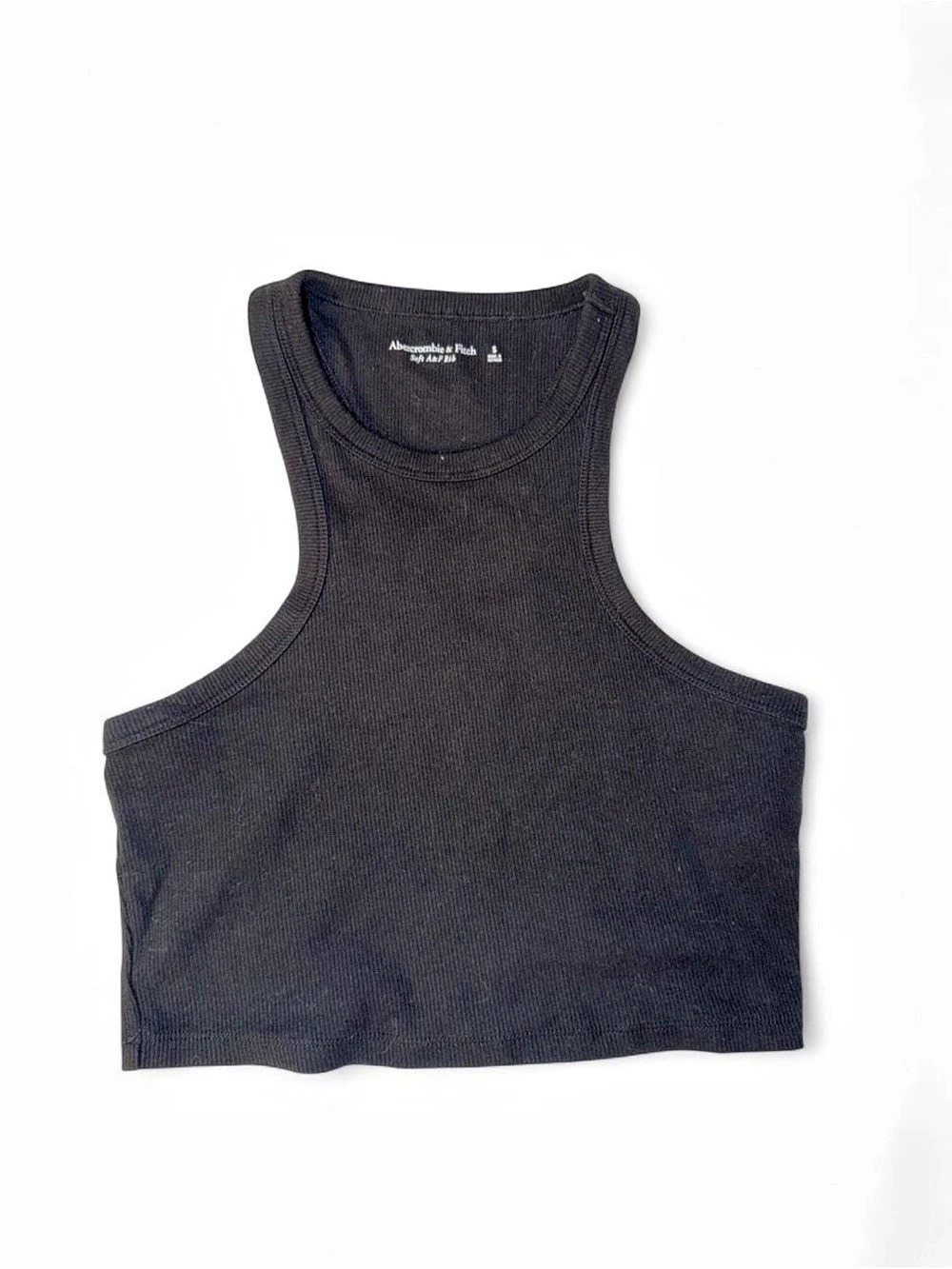 Abercrombie & Fitch Essential High-Neck Rib Tank Black Small